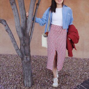 Handmade One-of-a-Kind Vintage Knit Split Skirt